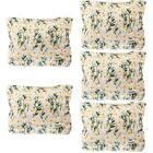  5 PCS Daisy Cosmetic Bag Polyester Travel Womens Toiletry Pouches with Zipper