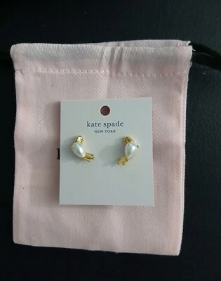 Pendientes Kate Spade Pájaro Tachuelas con Perla Foto 1 de 4