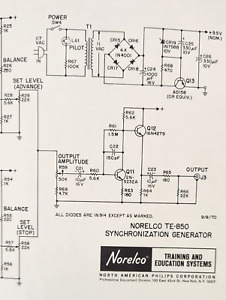 Norelco Modell TE-850 Synchronisationsgenerator Schaltplan - Original
