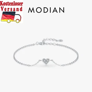 2023 New Design Real 925 Sterling Silver Heart CZ Bracelet Fashion Crystal Weddi - Bild 1 von 6