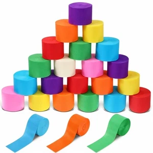48 Rolls Crepe Paper Streamers 8 Colors Rainbow Streamers Party Supplies Part... - Picture 1 of 7