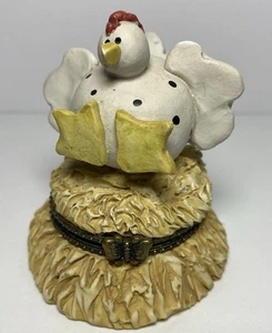 Chicken Trinket Box Country Nest Lil  Critter Boxes 1998  Nancye  Williams - Picture 1 of 8