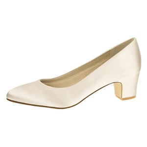 Rainbow Club Stephanie Brautschuhe Hochzeit Pumps Satin Gr. 41 Ivory / Creme - Bild 1 von 5
