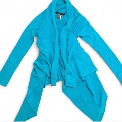 Cárdigan Robert Rodriguez 100 % cachemir turquesa cascada drapeado XS-S Foto 1 de 4