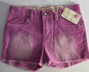 NWT Mimi Maggie Chlesea Summer Shorts Pink Corduroy Embroidery Raw Hem Girls 14 - Picture 1 of 10