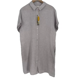 C & C California Womens Linen Shirt Dress XL Lavender Lightweight Coastal Beachy - Picture 1 of 9