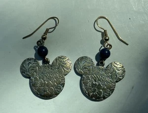 Vintage Disney Mickey Mouse Gold Tone Floral Earrings - Picture 1 of 7