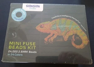 24,000 Mini Iron Fuse Craft Beads w/Case 2.6mm, 24 Colors 5 Pegboards 2 Tweezers - Picture 1 of 4