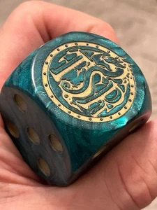 RARE TSR holmes most JUMBO green marbled 1 dice 110925eD@ - Bild 1 von 4
