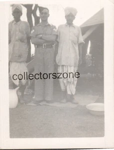 WW2 India British Army Sergeant With Locals original photo 2.25x1.75 inch - Picture 1 of 2