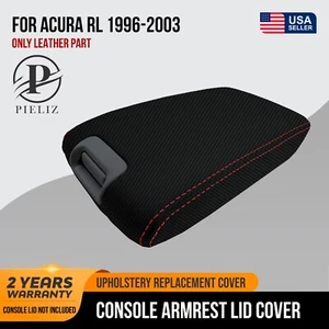 Console Lid Armrest Cover Carbon Fiber for Acura RL 1996-2003 Red Stitch - Picture 1 of 10
