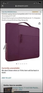 Neuf ! Sacoche verticale pour ordinateur portable Mosiso polyester hydrofuge poche MacBook - Photo 1/4