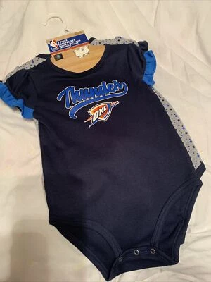 NBA OKlahoma City  Thunder  team 2 /pc  creeper set size 24 months Ruffle Sleeve - Image 1 of 4