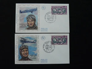 FDC France 1972 (x2) aviation female aircrafts pilots Boucher Hilsz - Picture 1 of 1
