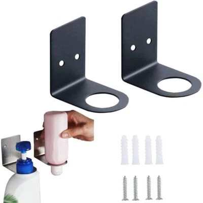 2x Soap Bottle Dispenser Holder Wall Mounted Pump Hand Stand Hanging Shel 33mm