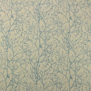 KRAVET BRANCHES CORNFLOWER BLUE BOTANICAL MODERN LINEN FABRIC BY THE YARD 54"W - Picture 1 of 7