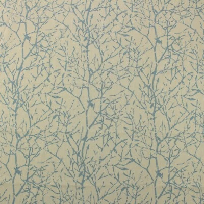 RAVET RAMAS ACIANO AZUL BOTÁNICO MODERNO LINO TELA POR YARDA 54"W Foto 1 de 4