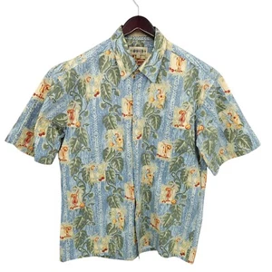 Campia Moda Hawaiian Shirt Mens Large Floral Cocktail Drinks Vacation Vintage - Picture 1 of 12