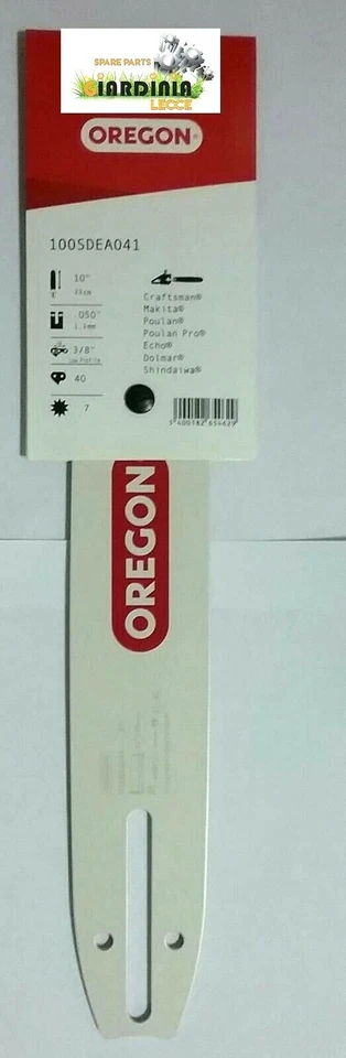 OREGON BARRA CATENA 100SDEA041 10" 25 cm - 0.50" /1.3mm -3/8" Lp 40M