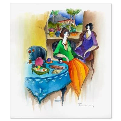 Pintura acuarela original firmada a mano Itzchak Tarkay (1935-2012) medios mixtos Foto 1 de 3