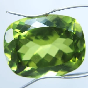 Cushion Shape Green Loose Gemstones 23.50 Ct Certified Natural Sphene Titanite - Picture 1 of 7