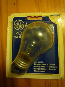1 GE Clear 40W Watts Appliance Light Bulb for Very Hot or Very Cold Places - Picture 1 of 3