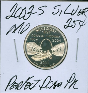 2003 S SILVER MISSOURI QUARTER PERFECT ULTRA FINEST PROOF DCAM 90 CENTS SHIPPING - Picture 1 of 2