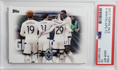 2017 Topps MLS 190 Vancouver Whitecaps Alphonso Davies Rookie RC PSA 10 Gem Mint - Image 1 of 2
