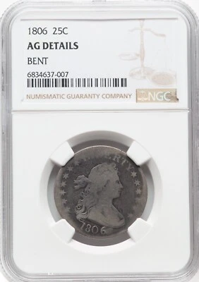 1806 Draped Bust Quarter - NGC AG Details - NICE HONEST WEAR - Image 1 of 4