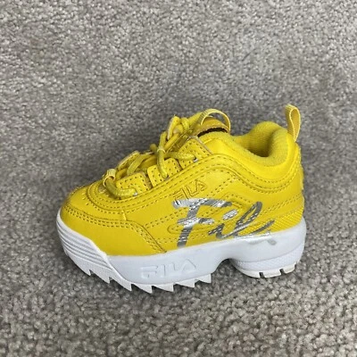 Fila Disruptor II Premium Baby Sneaker 7FM00672-719 Yellow TODDLER US Size 5  - Image 1 of 4