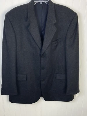 Chaqueta Blazer Abrigo Deportivo Andrew Fezza Para Hombre Cachemira 46L Gris 3 Botones Foto 1 de 4