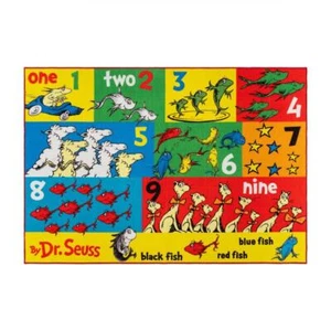 Dr. Seuss Flächenteppich 54""x78"" Ein Fisch zählen mehrfarbig Polyester Rechteck - Bild 1 von 4