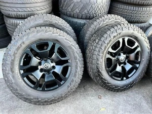 4x GENUINE TOYOTA HILUX SR5 2021 BLACK 18" Wheels & FALKEN AT3W tyres PRADO - Picture 1 of 11