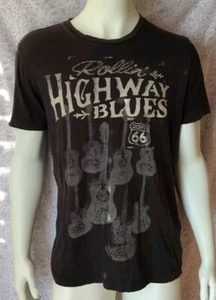 Camiseta marrón grande AMERICA'S HIGHWAY Route 66 "Rolling Highway Blues" para hombre - Imagen 1 de 4