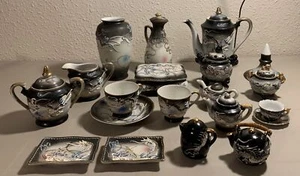 Moriyama Mori-mac Antique Japan Twisted Dragon Ware Set Variety 28 Pieces - Picture 1 of 13