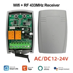 2CH Tuya WiFi 433mhz Garage Door Remote Control Receiver Switch DC AC Smart Life - Picture 1 of 10
