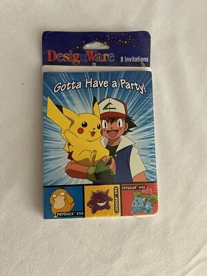 NEW Pokemon Birthday Gotta Have Party Invitation cards 8 Sealed Invites Pikachu - Image 1 of 2