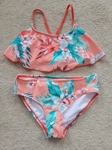 NUEVO CON ETIQUETAS Kanu Surf Niñas Alania Floral Volantes Bikini Playa Deporte Traje de Baño 2 Piezas 10 - Imagen 1 de 4