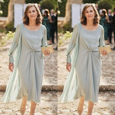 Abiti mamma sposa chiffon eleganti ballo festa con giacca abiti mamma - Immagine 1 di 4