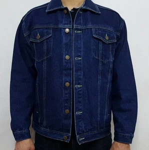 CHAQUETA DE JEAN DE MEZCLILLA PARA HOMBRE BLEUBOLT - Chaqueta de camionero de estilo occidental clásico - Imagen 1 de 2