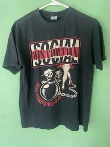 Vintage 1990 Social Distortion Ball & Chain Tour T-Shirt Giant Tag Size M - Picture 1 of 3