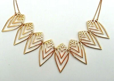 Collar enchapado en tono rosa/oro Jules Smith 18"-20" (nuevo con etiquetas) hojas caladas Foto 1 de 4