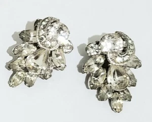 Vintage Eisenberg Rhinestones Clip-on Earrings - Picture 1 of 5
