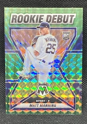 2024 Panini Mosaic Baseball MATT MANNING Rookie Debut Green Prizm ROOKIE RC RD14 - Image 1 of 4
