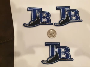 (3)TAMPA BAY RAYS EMBROIDERED IRON ON PATCHES 3"X2" - Picture 1 of 1
