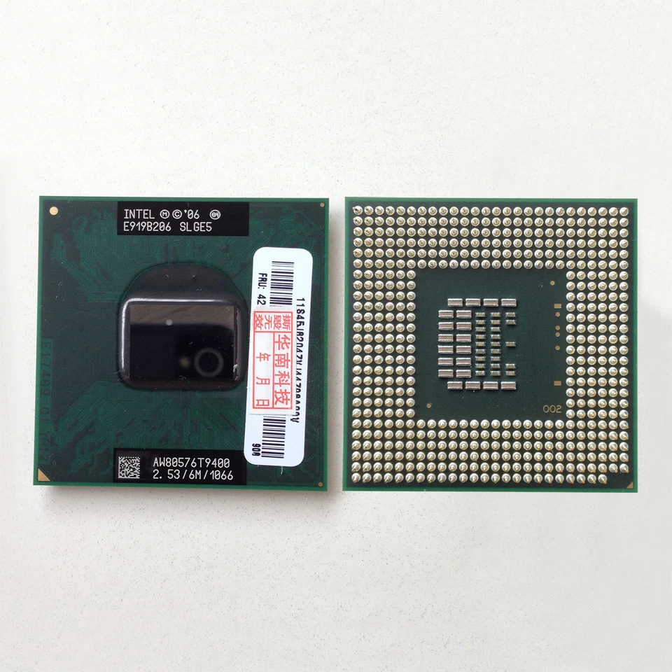 Intel Core 2 Duo T9400 mobile laptop CPU 2.53 GHz 6M 1066 MHz socket P SLGE5 - Image 1 of 1