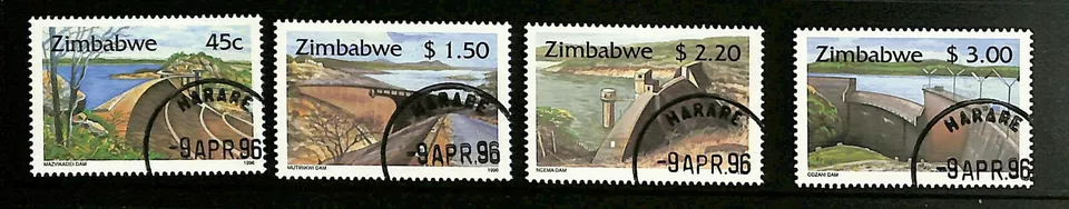 Zimbabwe - 1996 - Scott #756-759 -Used Complete Set - Dams - Image 1 of 1