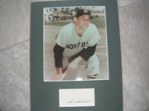Lou Boudreau Cut Signature 3" x 5" Index Card with 8 x 10 Matted Photo HOF - Picture 1 of 2