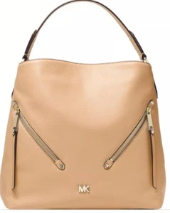 Nuevo Michael Kors Evie Hobo Bolso Flexible Cuero Frontal Cremallera Bolsillo Butternut Dorado - Imagen 1 de 8