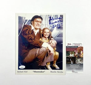 Foto firmada por Richard Kiel y Blanche Ravelac 8x10 James Bond Moonraker + certificado de autenticidad JSA - Imagen 1 de 3